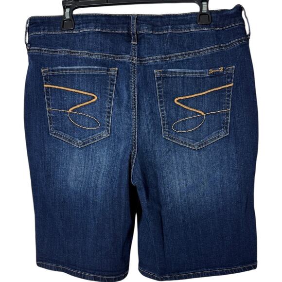 SEVEN Blue Denim Shorts SZ 16 - Picture 2 of 7